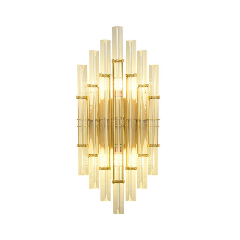 2-Light Geometric Wall Light Modern Crystal Wall Lights in Gold