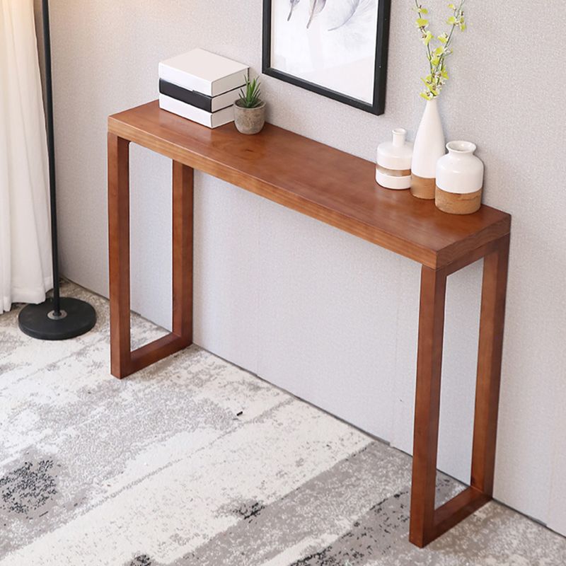 Contemporary Pine Sofa Console Table with Rectangle Shelf for Hall