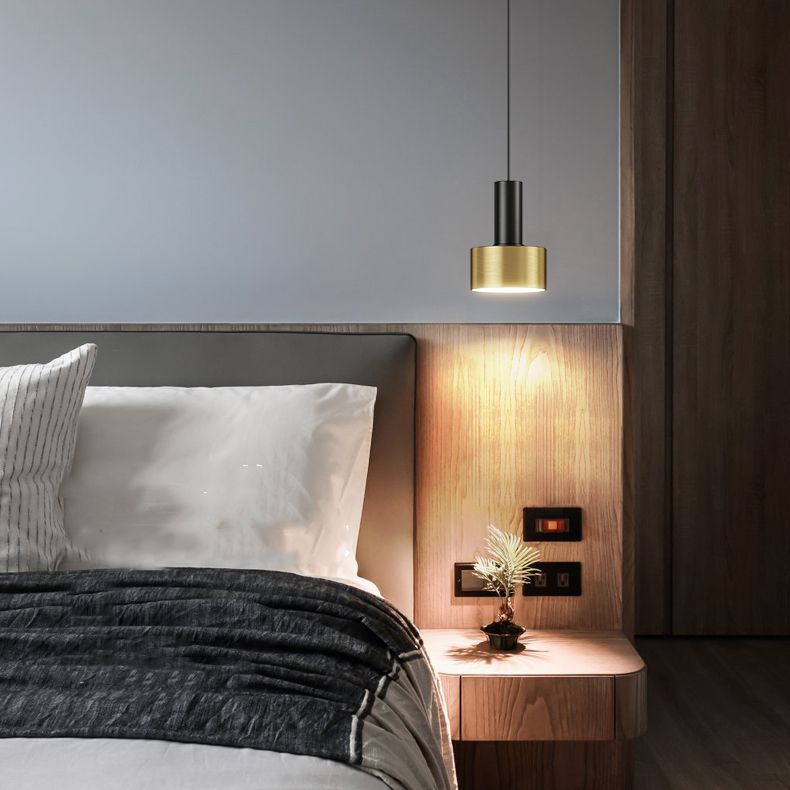 Metalen cilindrische schaduw hanglampen moderne stijl 1 kop hangende montage voor slaapkamer