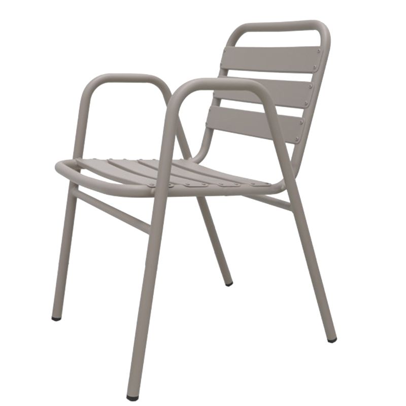 Industrial Armchair Open Back Metal Patio Dining Chair with Arm