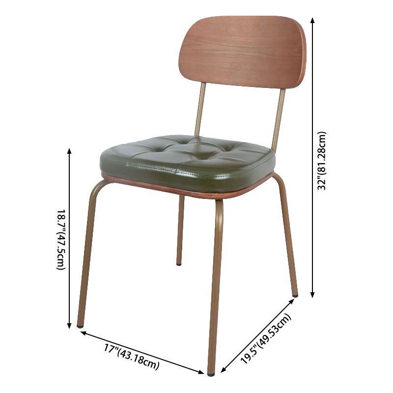 Chaise de salle à manger industrielle avec 4 pieds en métal, chaise latérale à dossier ouvert pour un usage domestique