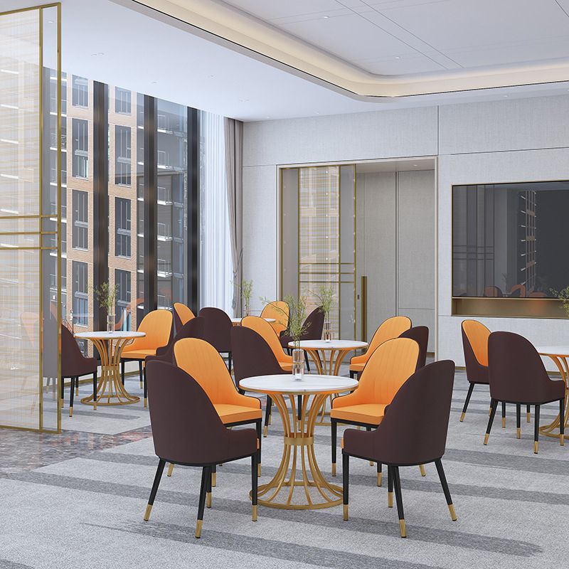 Contemporary Dining Set with Padded Chairs 1/5 Pieces Stone Top Dinette Set for Home