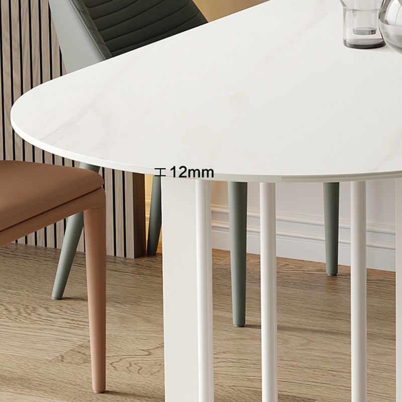 Onregelmatige eettafel van gesinterd steen Moderne eilandtafel met wit/zwart dubbel voetstuk