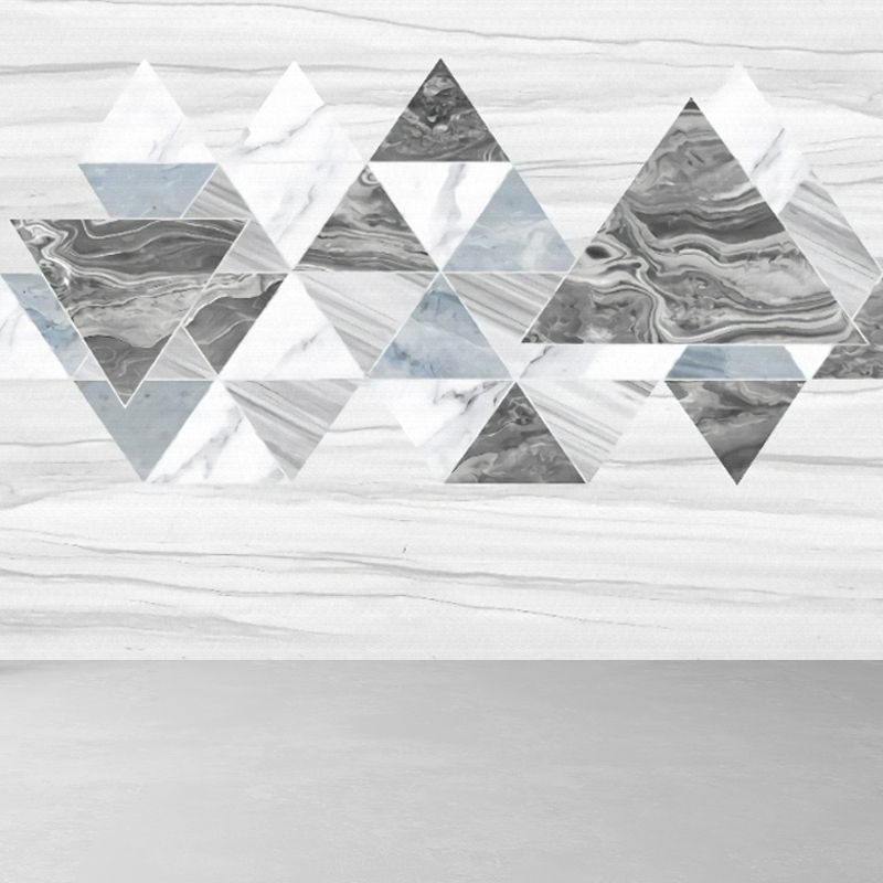 Geometric Marble Wallpaper Mural Grey Contemporary Wall Decor for House Interior