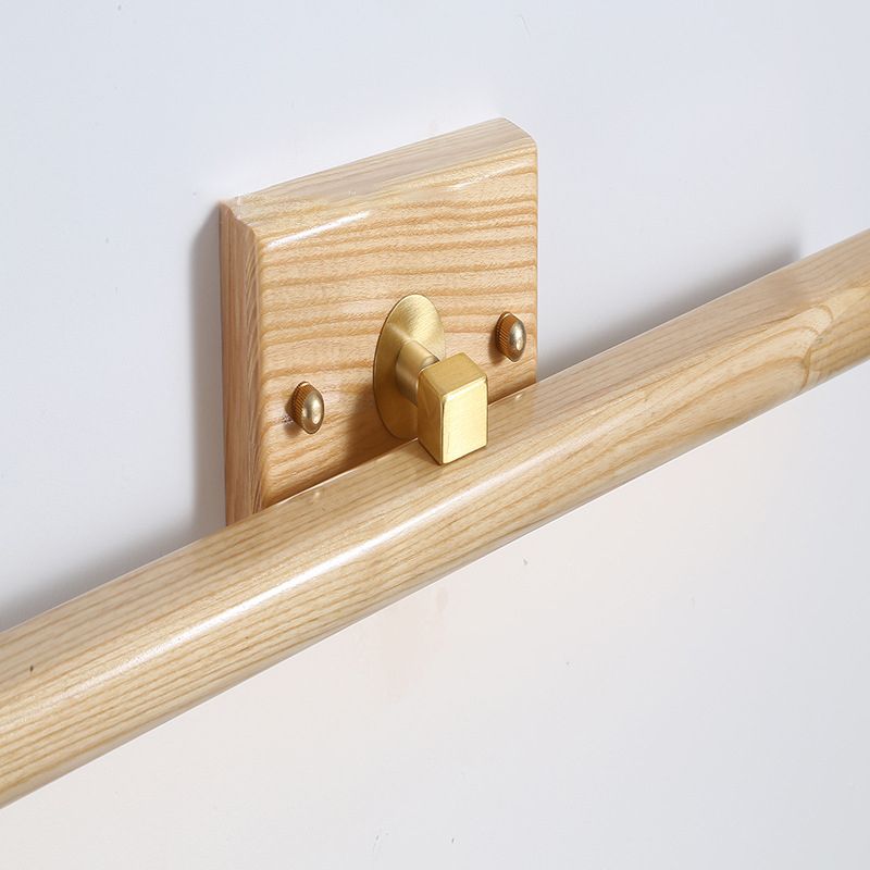 Simplicity Wooden LED Mirror Light Modern Style Long Strip Wall Sconce in Beige