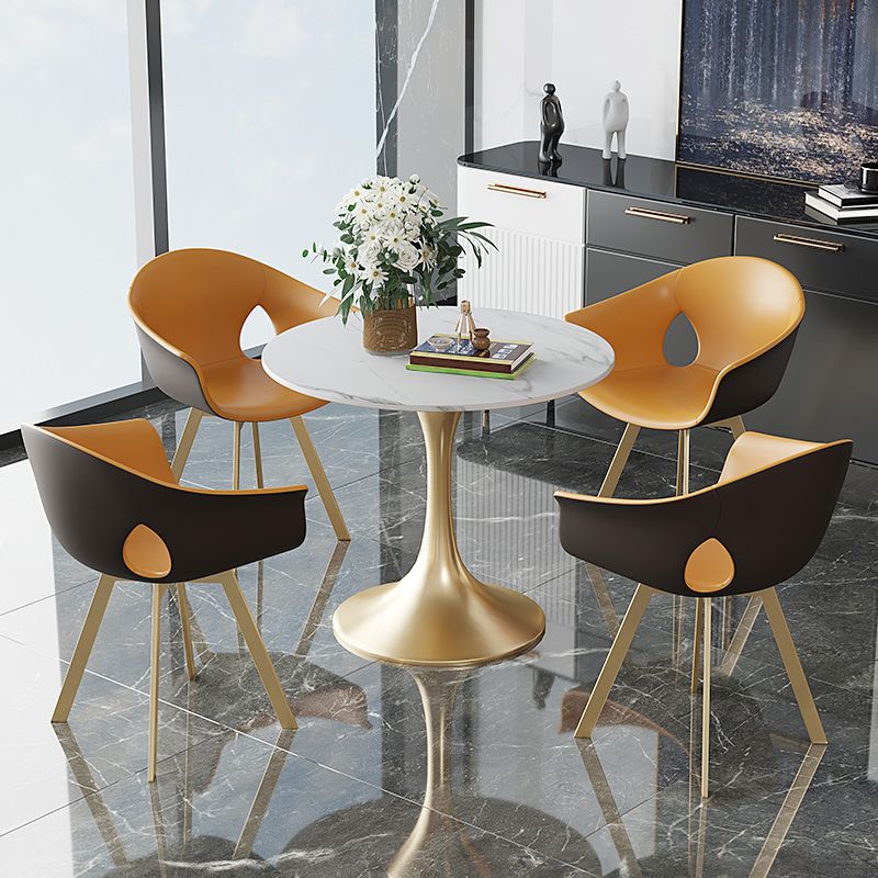 Table à manger ronde en pierre frittée Table tulipe de luxe traditionnelle