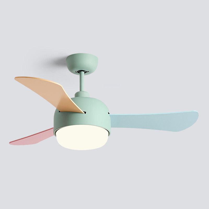 Metal Ceiling Fan Light Modern Style 1 Light Ceiling Fan Lamp for Children's Room