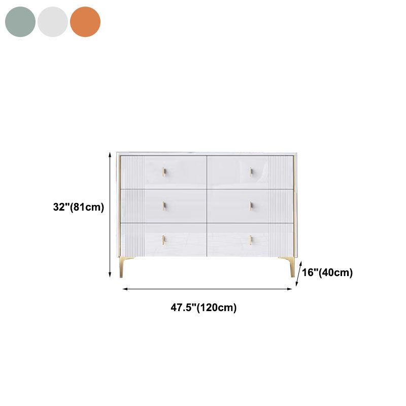Modern Stone Top Dresser Horizontal Storage Chest with Drawer for Bedroom