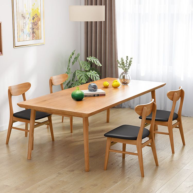 Mesa de cocina de madera sólida de pino mesa de comedor rectangular moderna con 4 patas para restaurante