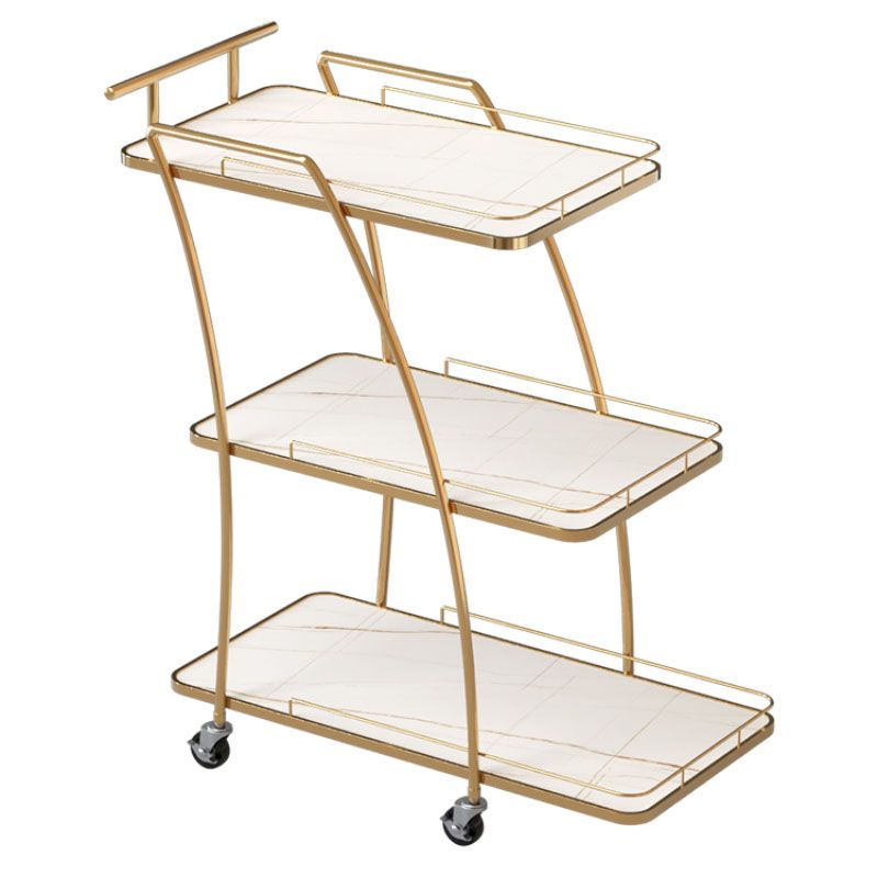 Modern Simple Open Storage Kitchen Trolley Rectangular Dining Room Prep Table