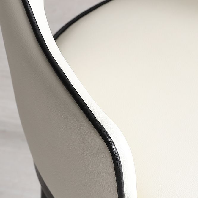 Glam Style Arm Chair Wood Open Back Dining Side Chair for Kitchen with Upholstered