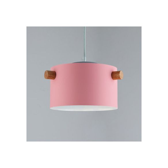 Bonbonfarbene zylindrische Suspension Licht Ein leichtes Macaron Aluminium Blau/Grün/Rosa/Weiß/Gelb Anhänger Licht für Korridor