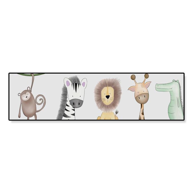 Dessin d'animaux sur toile, couleur Pastel, décoration murale de dessin animé pour chambre d'enfant