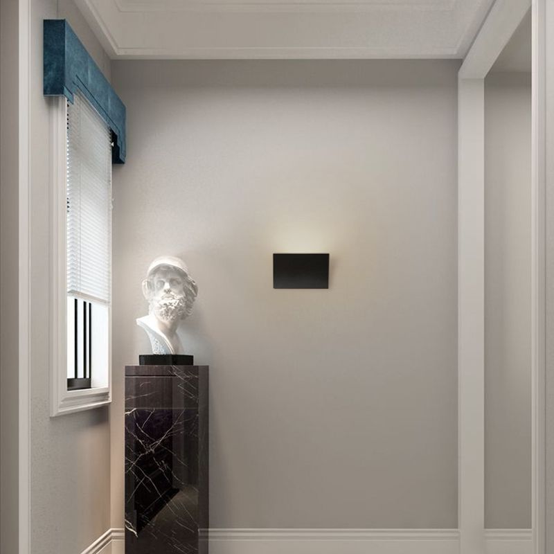 Square Shade Metal Wall Sconce Modern Style 1-Light Wall Mount Lighting