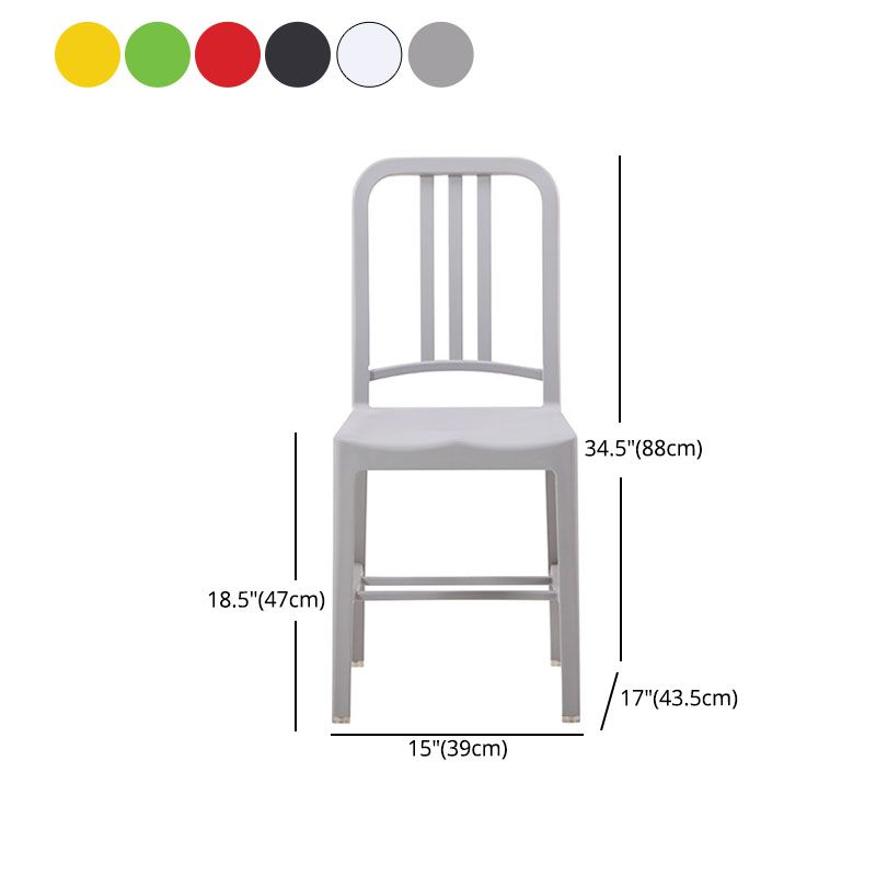 Silla de comedor plástica casera moderna del final mate de la silla lateral del listón trasero