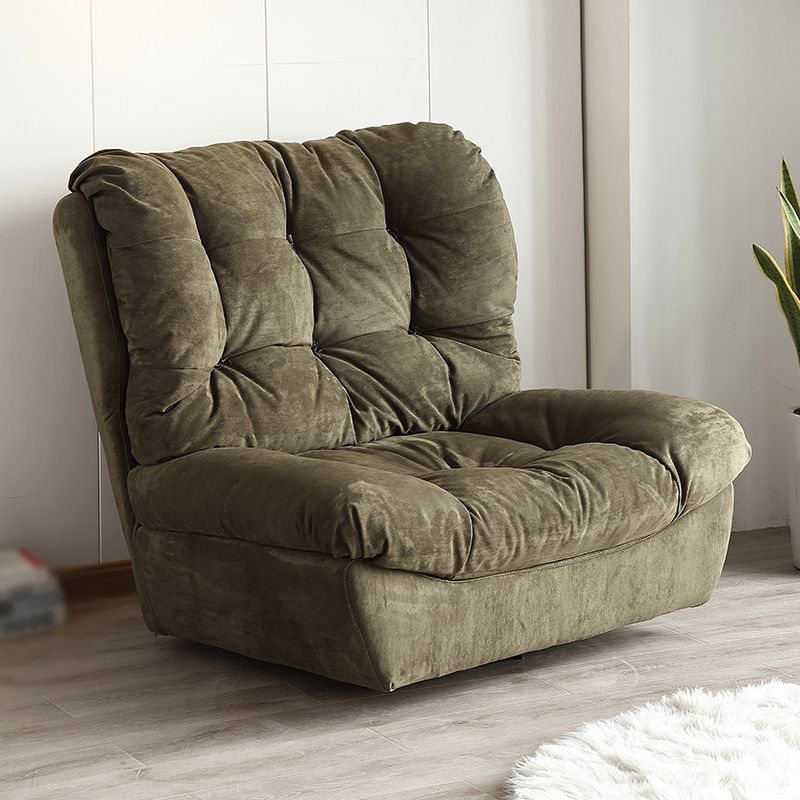 Modern High Back Armless Chair, Fabric Upholstered Biscuit Accent Chair