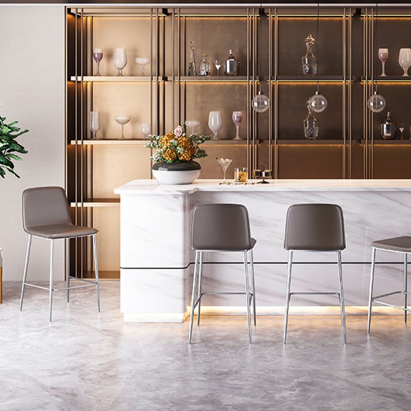 Industrial Bar Stool Leather Backrest Counter Stool for Bristol With Metal Legs