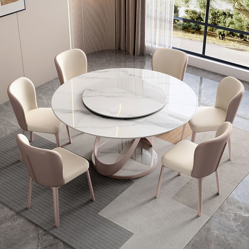 Modern Sintered Stone Dining Table Pedestal Casual Dining Table