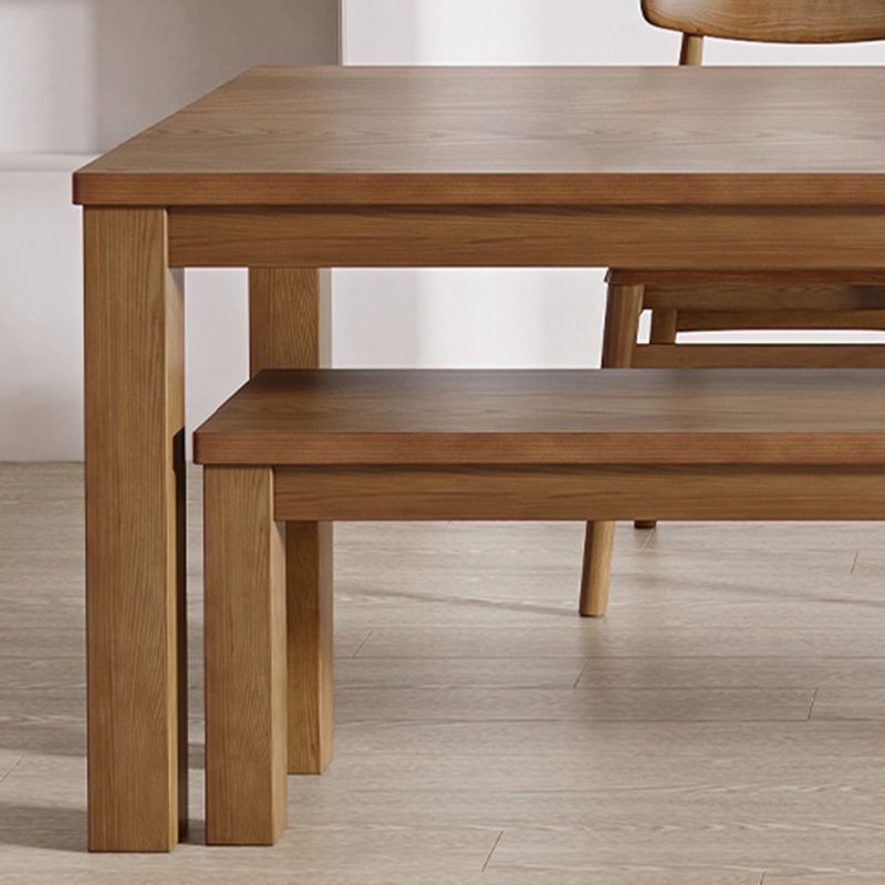 Simplicity Dinette Table Solid Wood Rectangle Dinner Table in Brown