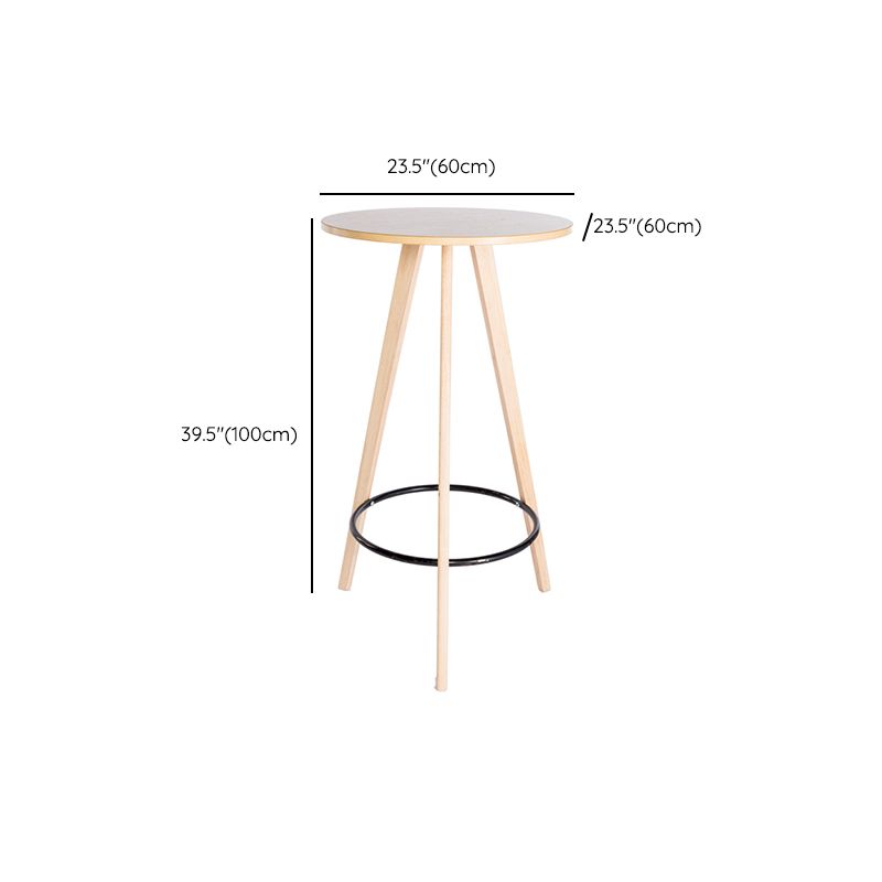 1/3 Pieces Modern Style Solid Wood Round Pub Table with High Stools