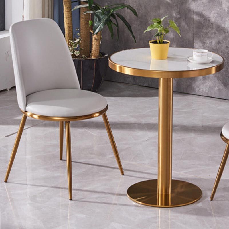 Glam Dining Set Stone 1/3/4 Pieces Dining Round Furniture for Home