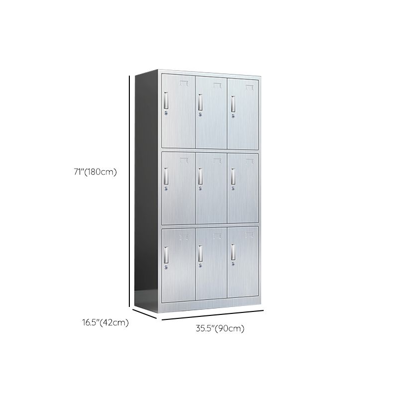 Modern Chrome Storage Cabinet for Bathroom Metal Cabinet with Hinged Doors