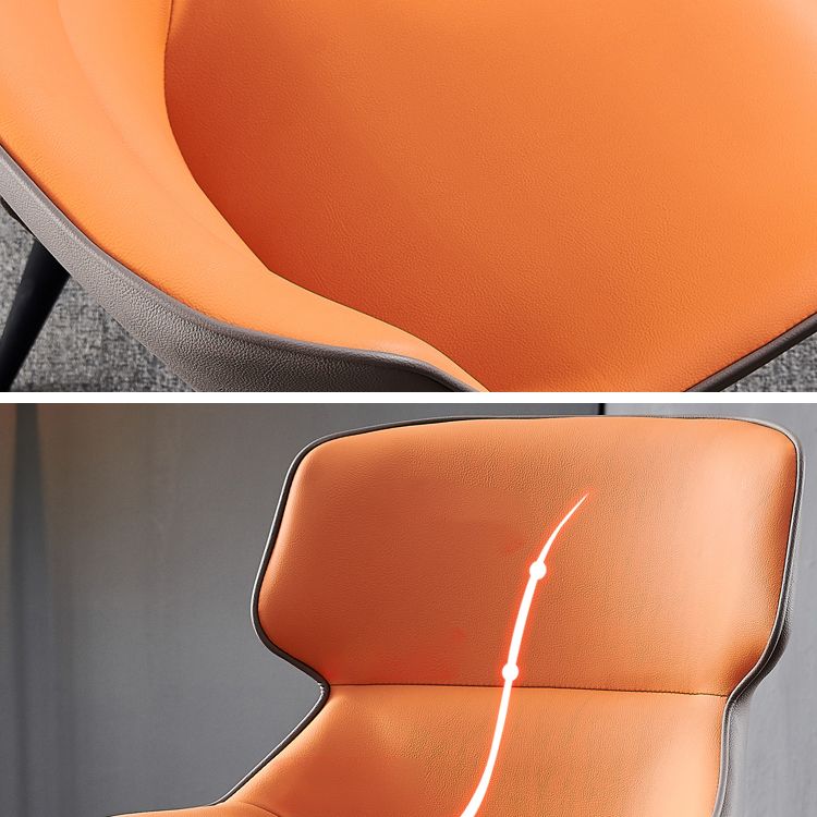 Nordic Style Leder Esszimmerstuhl Wingback Seitenstuhl für den Heimgebrauch