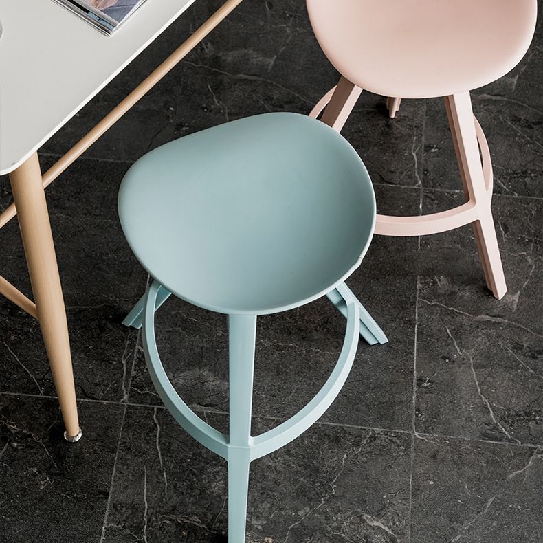Nordic Low Back Counter Bar Stool Plastic Bar Stool for Home