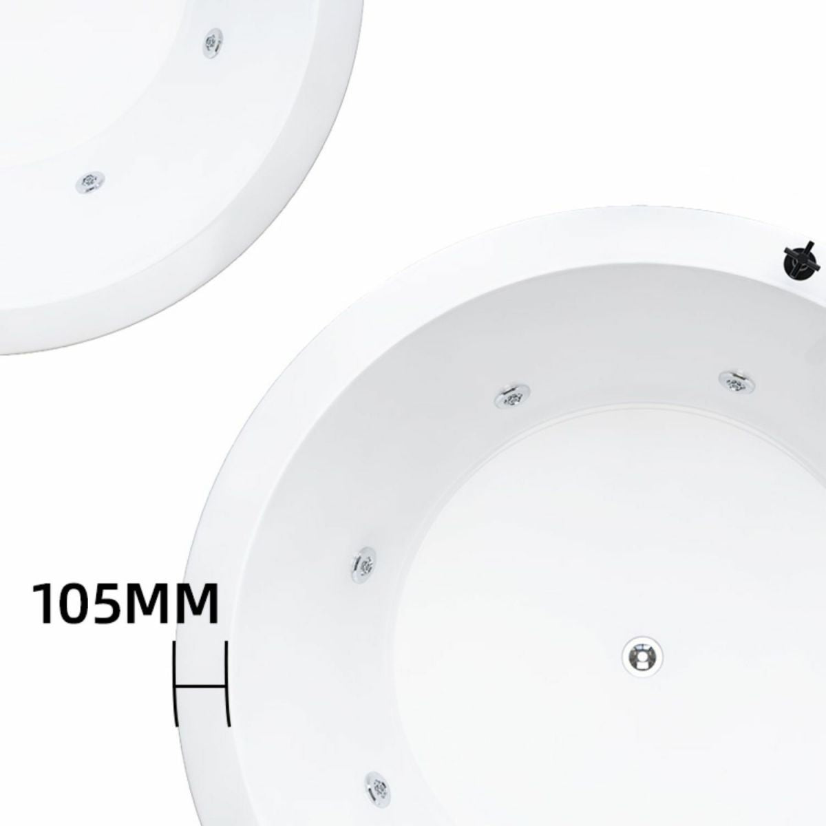 Modern Round Drop-in Bathtub Acrylic-Fiberglass Soaking/Air Bathtub
