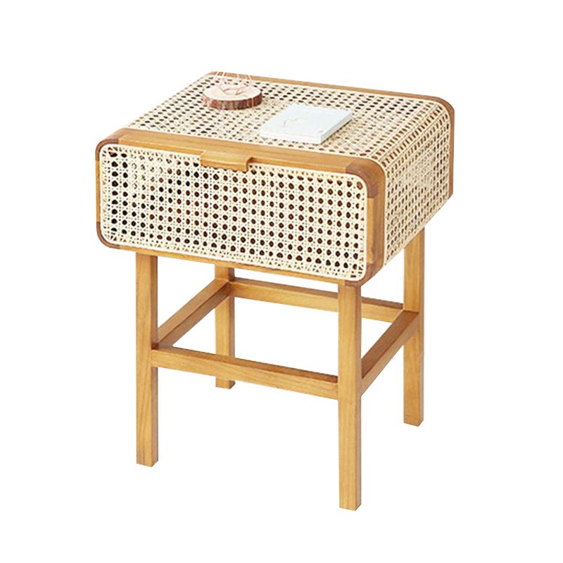 23.42-inch Wood End Table Storage Side Table for Living Room