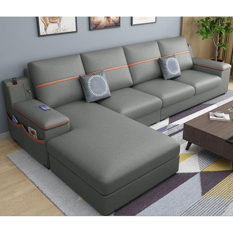 108.66"L x 64.96"W x 35.43"H 4-seat Sofa Cushion Back Scooped Arm Sectionals with Storage