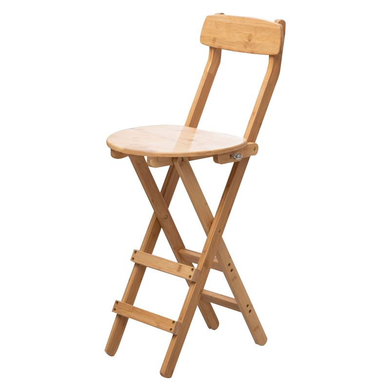 Contemporary Folding Counter Bar Stool Armless Wood Bar Stool with Footrest