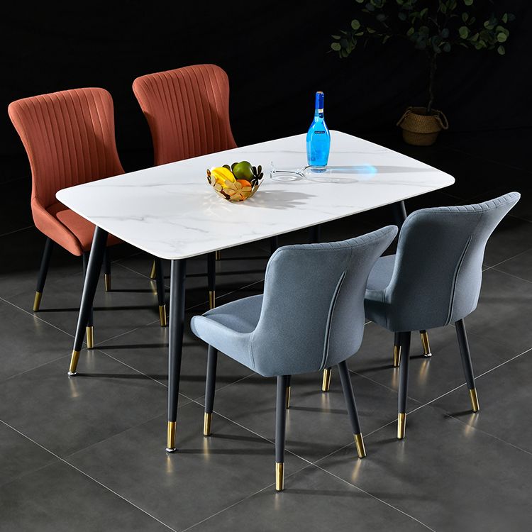 Eigentijdse metalen eetkamerstoelen gestoffeerde zijstoelen voor de taak voor thuisgebruik