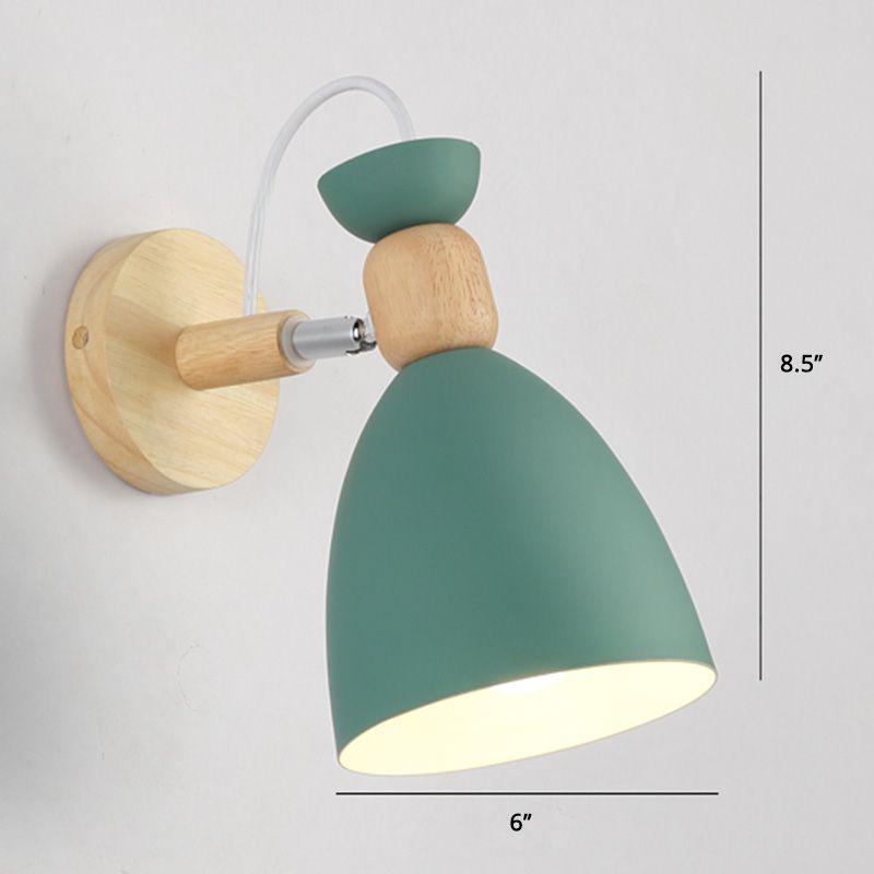Rotatable Schatten Metall Wand montiert Lesen leichter Makkaronstil 1-Licht-Wandlampe für Schlafzimmer