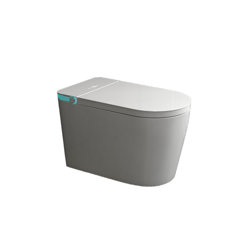 Modern Floor Mount Flush Toilet Heated Seat Included White Toilet Bowl for Washroom