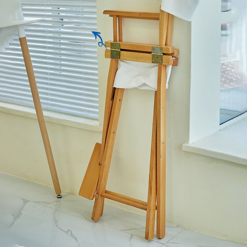 Industrial Backrest Arm Counter Stool Solid Wood Bar Stool with Canvas Cushion