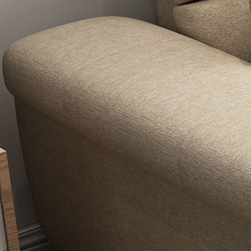 Nordic Cushions Recessed Arm Stationary Sofa Chaise Living Room Fabric
