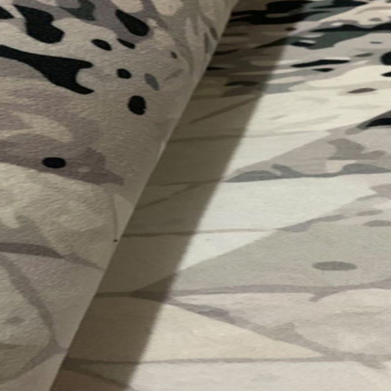 Round Grey Tone Simple Area Rug Polyester Ink Traces Rug Non-Slip Backing Indoor Rug for Living Room