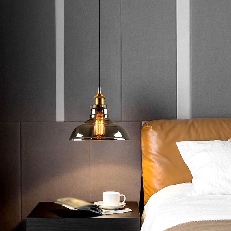Lumo a sospensione geometrico retrò industriale lampada sospesa al coperto con tonalità di vetro