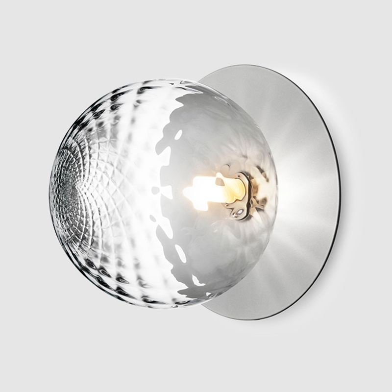 Modern Style Spherical Shape Wall Sconce Glass 1 Light Sconces for Living Room