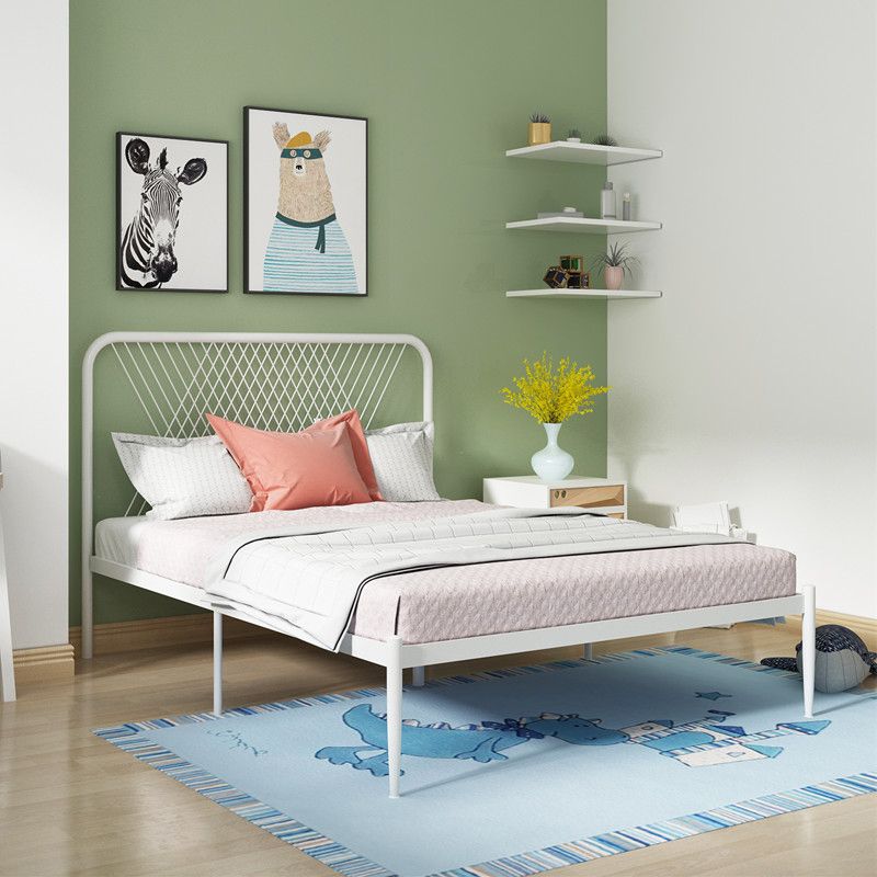 Minimalist Iron Open-Frame Bed Luxurious Metallic Princess Bed Frame