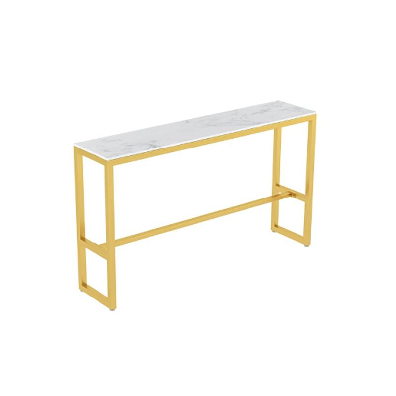 Glam Style Bar Table Set 1/5 Pieces Rectangle Stone Fixed Pub Dining Set