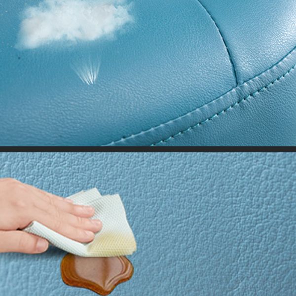 Simplicity Pure Color Ottoman Tufted Faux Leather Water Resistant Round Pouf Ottoman