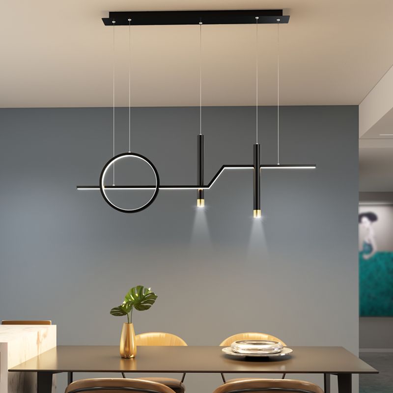 Cylinder Shape Island Lights Modern Style Metal 4 Light Island Lighting