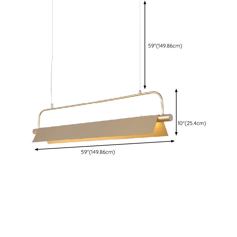 Single Modernism Golden Ceiling Light Metal Kitchen Island Lighting for Foyer