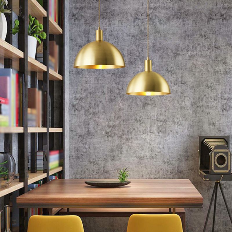 Nordic Shaded Ceiling Pendant Light Metal Dinning Room Down Lighting Pendant in Gold