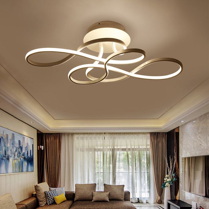 Moderne, halbbündig montierte LED-Deckenleuchte „Spring“ für Wohnzimmer und Schlafzimmer