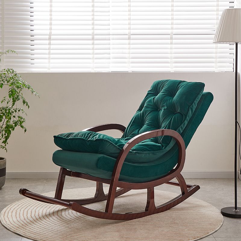 Living Room Rocking Chair Fabric Tufted Removable Cushions Solid Modern Rocking Chair