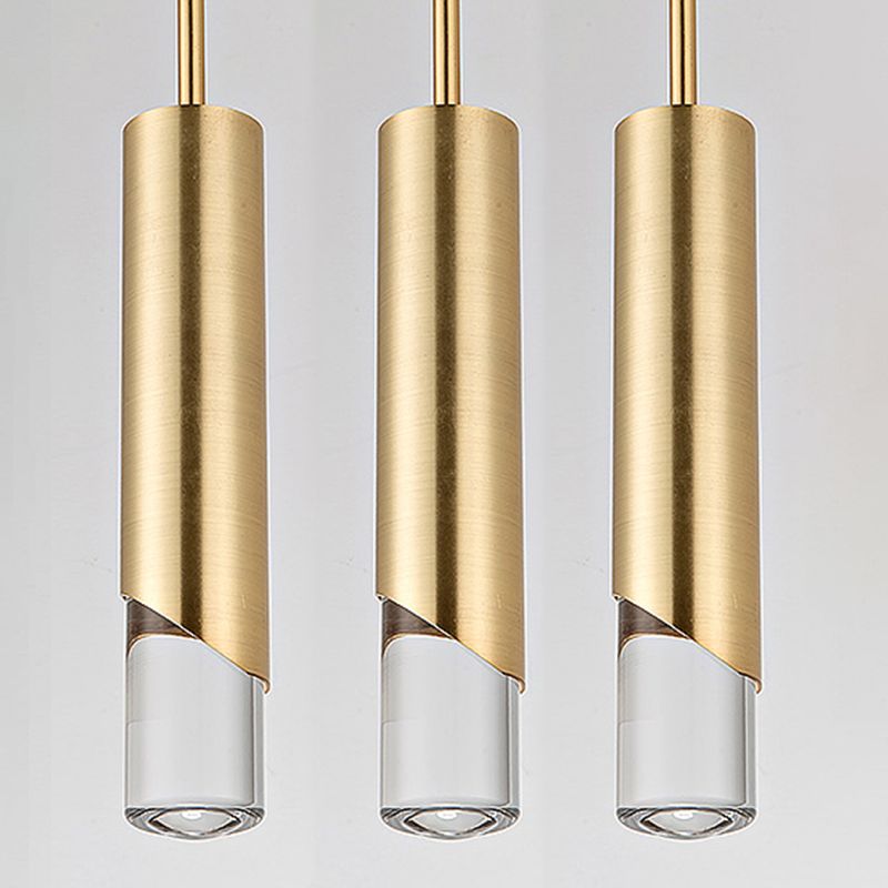 Contemporary Style Cylinder Drop Pendant Metal 3 Lights Pendant Light Kit