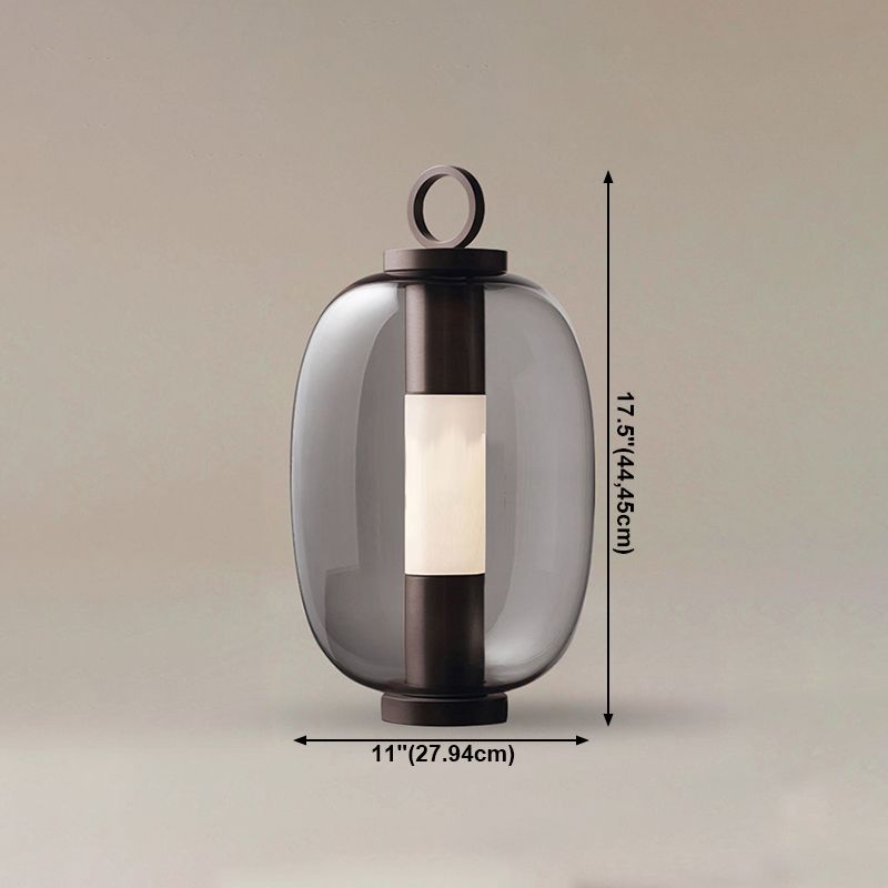 Lampada da tavolo in vetro stile moderno Forma geometrica Lampada da scrivania a 1 luce per camera da letto